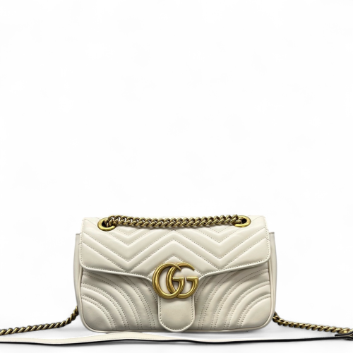 Gucci Matelasse Small GG Marmont Calfskin White