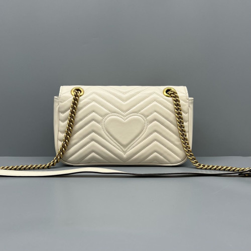 Gucci Matelasse Small GG Marmont Calfskin White