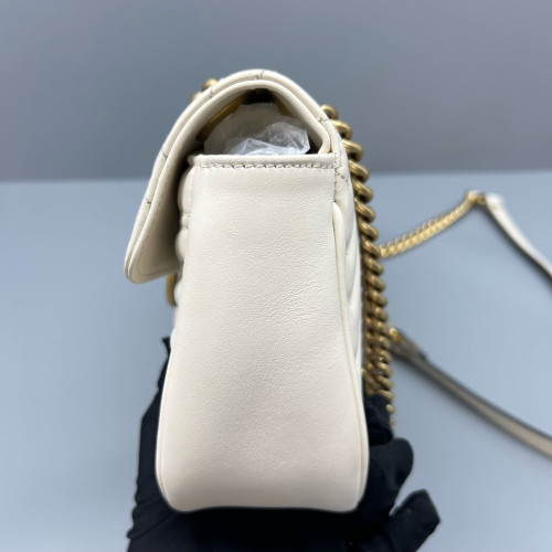 Gucci Matelasse Small GG Marmont Calfskin White