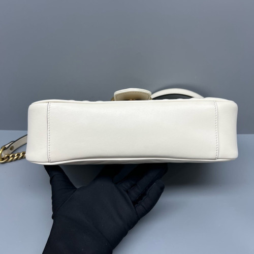 Gucci Matelasse Small GG Marmont Calfskin White
