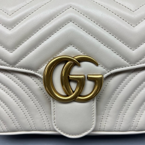Gucci Matelasse Small GG Marmont Calfskin White