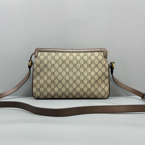 Gucci Ophidia Messenger GG Supreme Monogram Beige Ebony Beige Red
