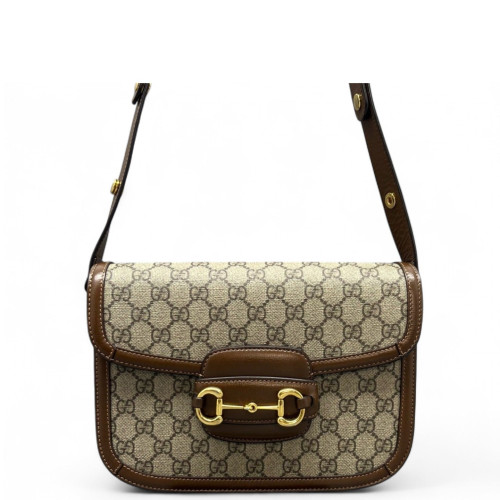Gucci Medium Horsebit 1955 GG Supreme Monogram Tan