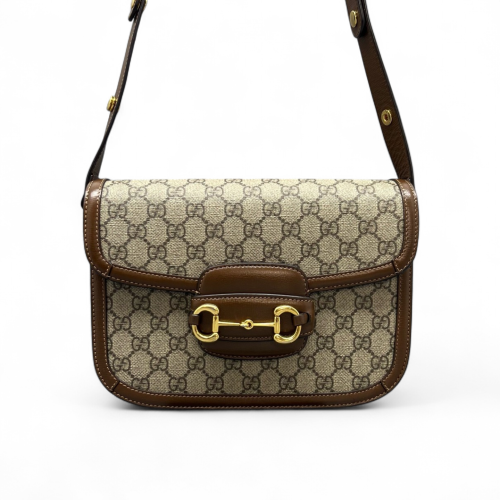 Gucci Medium Horsebit 1955 GG Supreme Monogram Tan