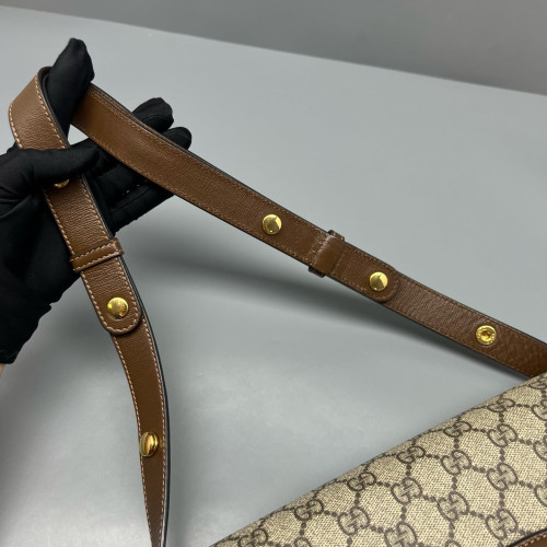 Gucci Medium Horsebit 1955 GG Supreme Monogram Tan
