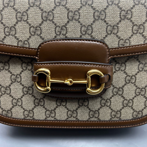 Gucci Medium Horsebit 1955 GG Supreme Monogram Tan