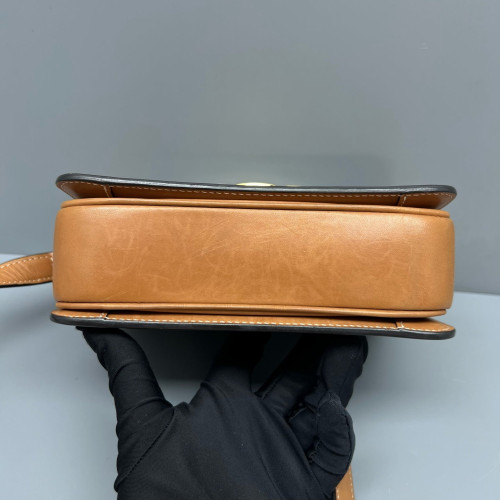 Celine Teen Triomphe Shoulder Bag Triomphe Brown Tan Black