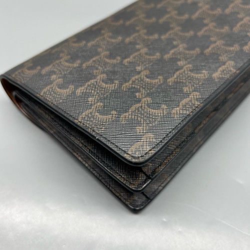 Celine Wallet On Strap Triomphe Brown Black