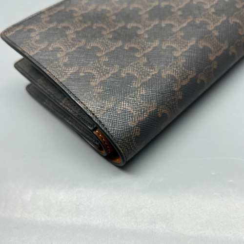 Celine Wallet On Strap Triomphe Brown Black