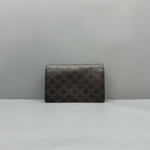 Celine Wallet On Strap Triomphe Brown Black