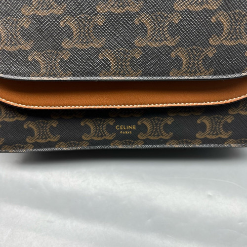 Celine Wallet On Strap Triomphe Brown Black