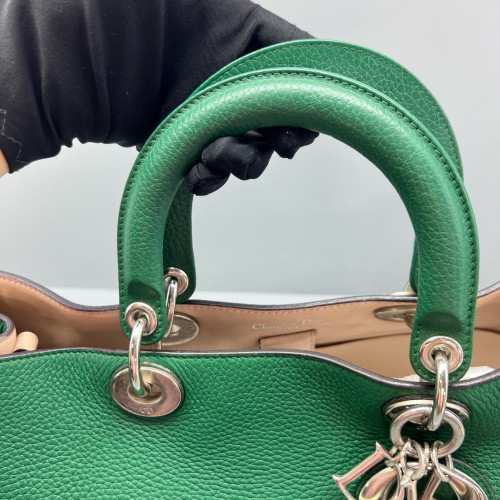Dior Large Diorissimo Tote Grained Calfskin Green