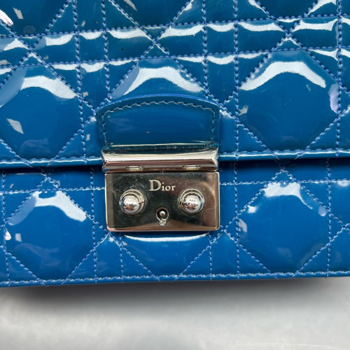 Dior Miss Dior Promenade Pouch Patent Calfskin Blue