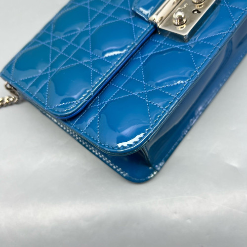 Dior Miss Dior Promenade Pouch Patent Calfskin Blue