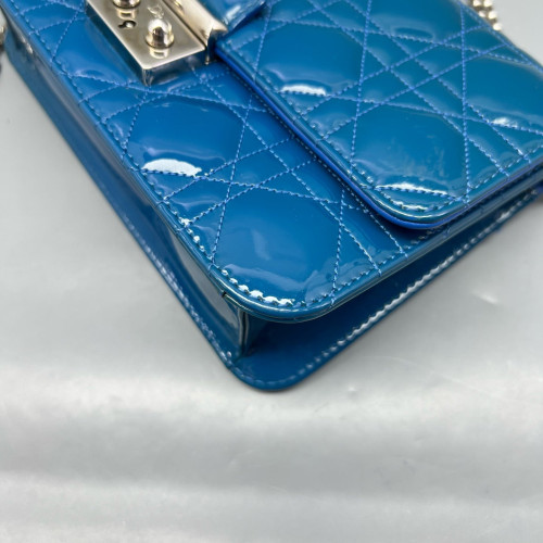 Dior Miss Dior Promenade Pouch Patent Calfskin Blue
