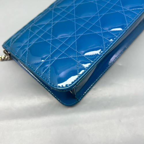 Dior Miss Dior Promenade Pouch Patent Calfskin Blue
