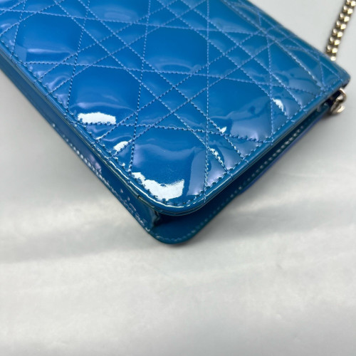 Dior Miss Dior Promenade Pouch Patent Calfskin Blue