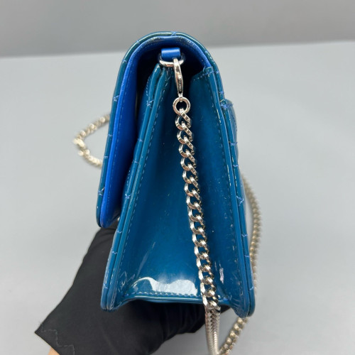 Dior Miss Dior Promenade Pouch Patent Calfskin Blue