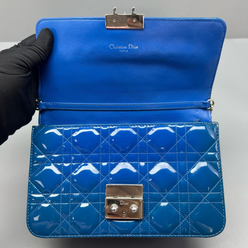 Dior Miss Dior Promenade Pouch Patent Calfskin Blue