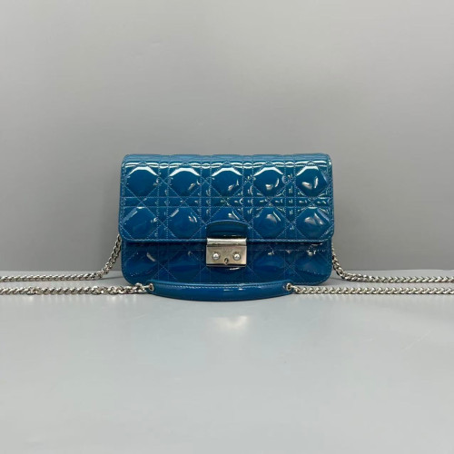 Dior Miss Dior Promenade Pouch Patent Calfskin Blue