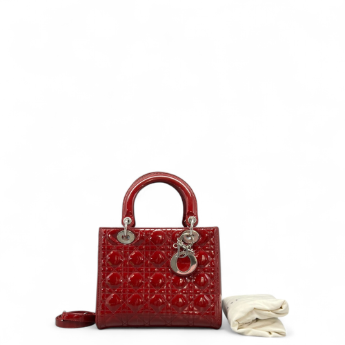 Dior Medium Lady Dior Patent Calfskin Red Dior Medium Lady Dior Patent Calfskin Red