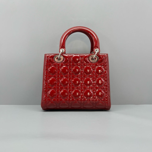 Dior Medium Lady Dior Patent Calfskin Red Dior Medium Lady Dior Patent Calfskin Red