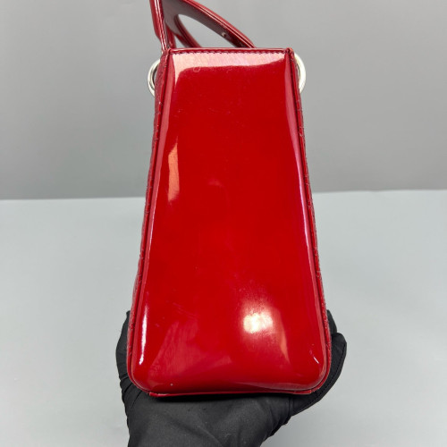 Dior Medium Lady Dior Patent Calfskin Red Dior Medium Lady Dior Patent Calfskin Red