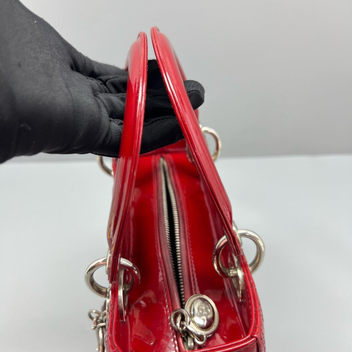 Dior Medium Lady Dior Patent Calfskin Red Dior Medium Lady Dior Patent Calfskin Red