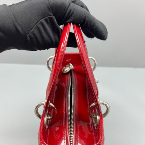 Dior Medium Lady Dior Patent Calfskin Red Dior Medium Lady Dior Patent Calfskin Red