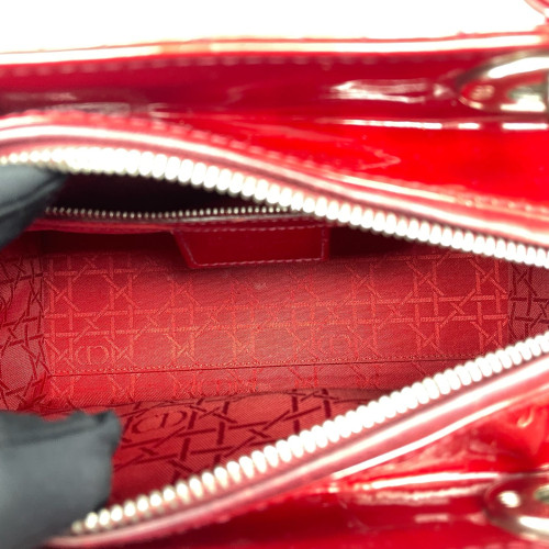 Dior Medium Lady Dior Patent Calfskin Red Dior Medium Lady Dior Patent Calfskin Red