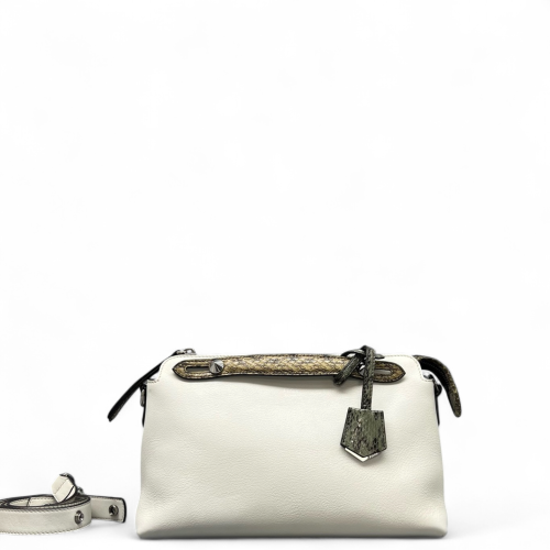 Fendi By The Way Medium Snakeskin Calfskin White