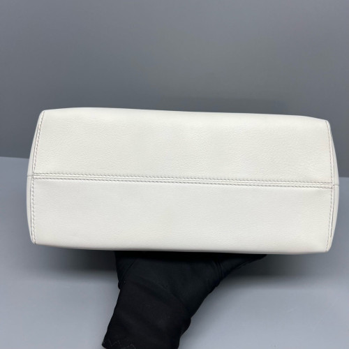 Fendi By The Way Medium Snakeskin Calfskin White