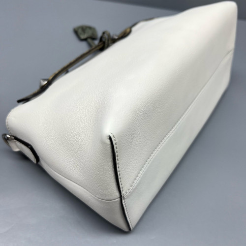 Fendi By The Way Medium Snakeskin Calfskin White