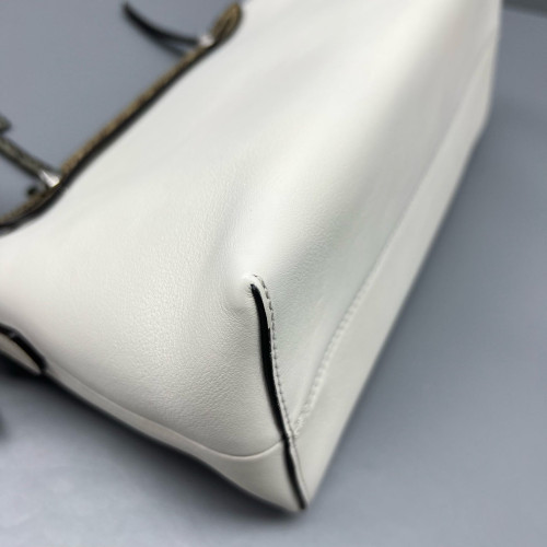 Fendi By The Way Medium Snakeskin Calfskin White