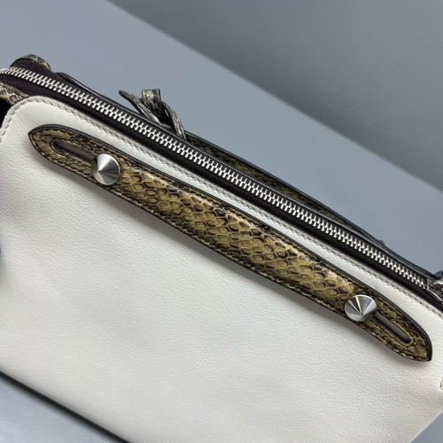 Fendi By The Way Medium Snakeskin Calfskin White