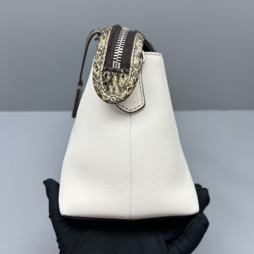 Fendi By The Way Medium Snakeskin Calfskin White