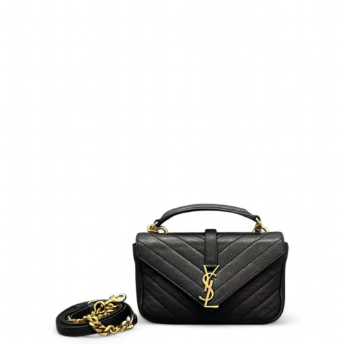Yves Saint Laurent Mini College Calfskin Black