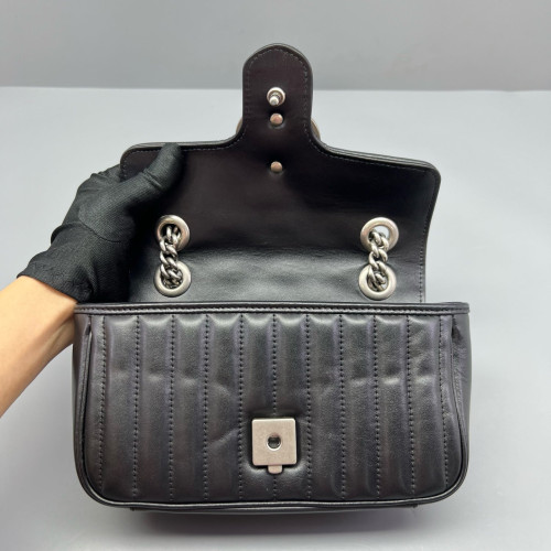 Gucci Mini GG Marmont Calfskin Black