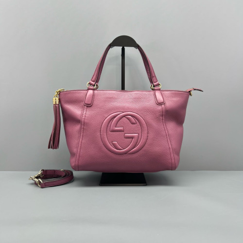 Gucci Tassel Small Soho Shoulder Bag Calfskin Purple