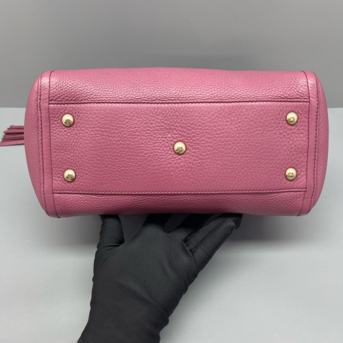 Gucci Tassel Small Soho Shoulder Bag Calfskin Purple