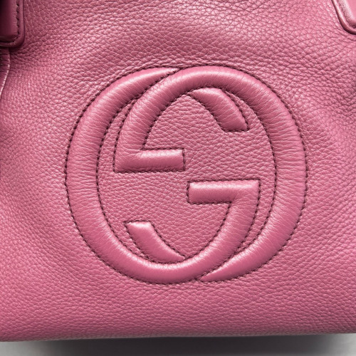Gucci Tassel Small Soho Shoulder Bag Calfskin Purple
