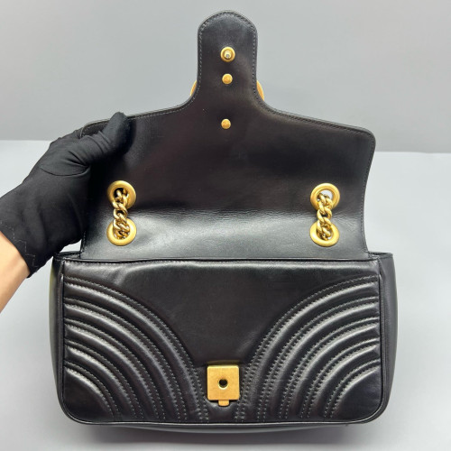 Gucci Matelasse Small GG Marmont Calfskin Black