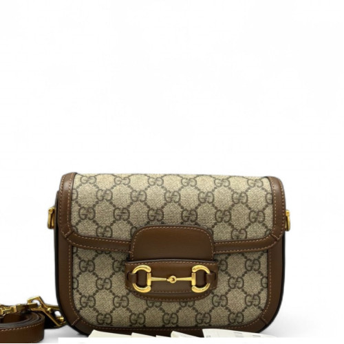 Gucci Small Horsebit 1955 GG Supreme Monogram Calfskin Tan Beige