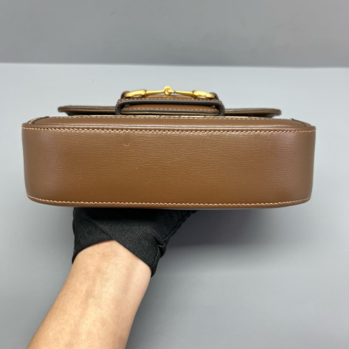 Gucci Small Horsebit 1955 GG Supreme Monogram Calfskin Tan Beige