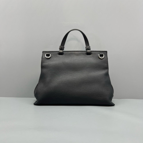 Gucci Medium Bamboo Daily Top Handle Bag Calfskin Black