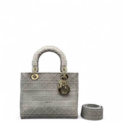 Dior Medium Lady Dior Canvas Grey