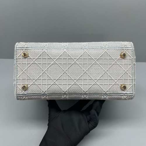 Dior Medium Lady Dior Canvas Grey
