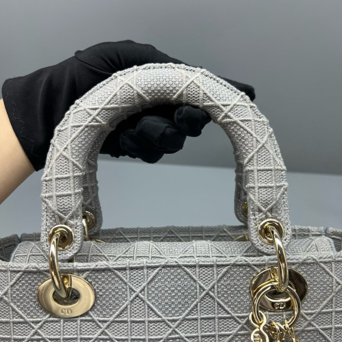 Dior Medium Lady Dior Canvas Grey