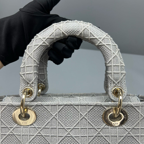 Dior Medium Lady Dior Canvas Grey