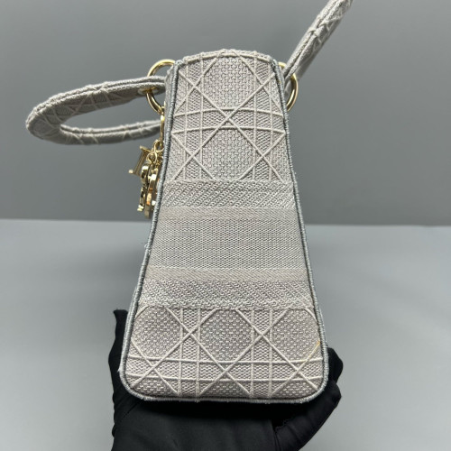 Dior Medium Lady Dior Canvas Grey